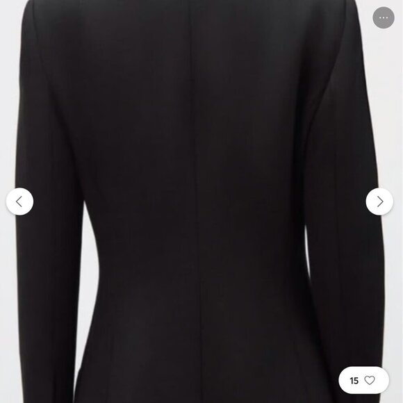 ZARA BLACK COLLARED DOUBLE-BREASTED BLAZER JACKET DRESS WITH POCKETS SIZE M NWT - Picture 6 of 10